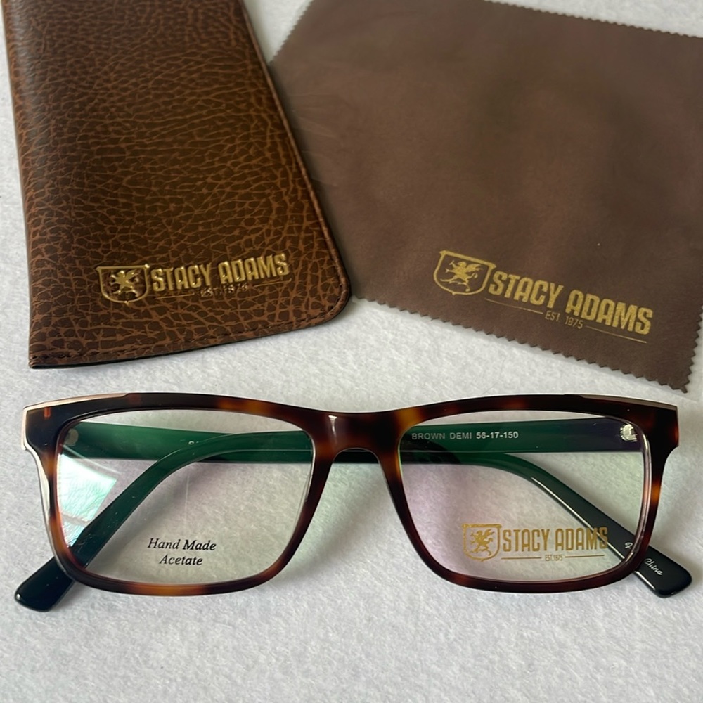 NWT Stacy Adams Glasses with Case and Lens Cloth